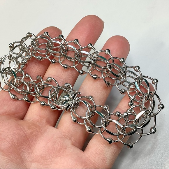 Wide Chunky Charm Bracelet Vintage Starter 8.25” - Picture 7 of 7